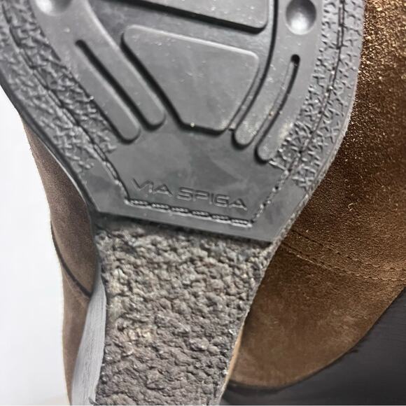 Via Spiga Booties Womens 9M Brown Suede Wedge Ankle Lace Up Boho - Picture 8 of 15